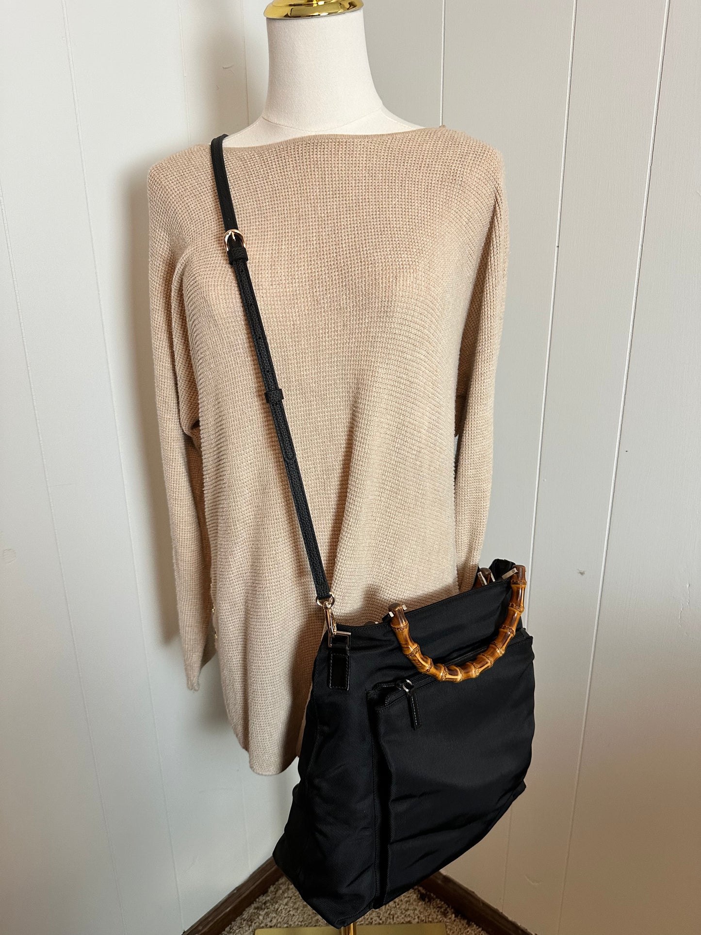 Gucci Black 2-Way Canvas Tote