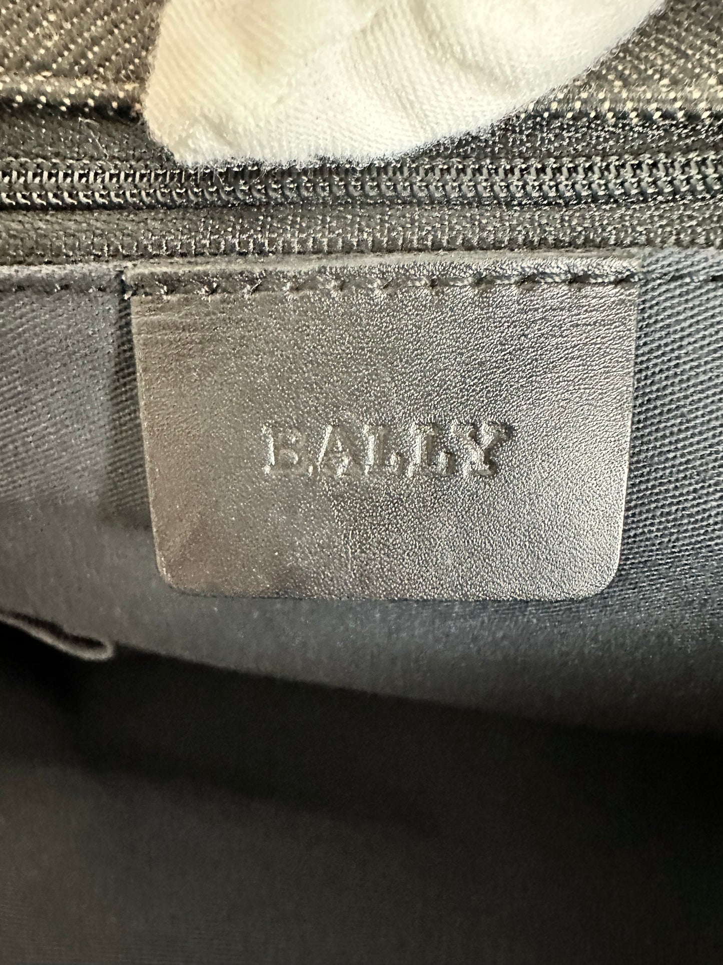 Bally Vintage Monogram "B" Shoulder Bag, Black and Gray Canvas