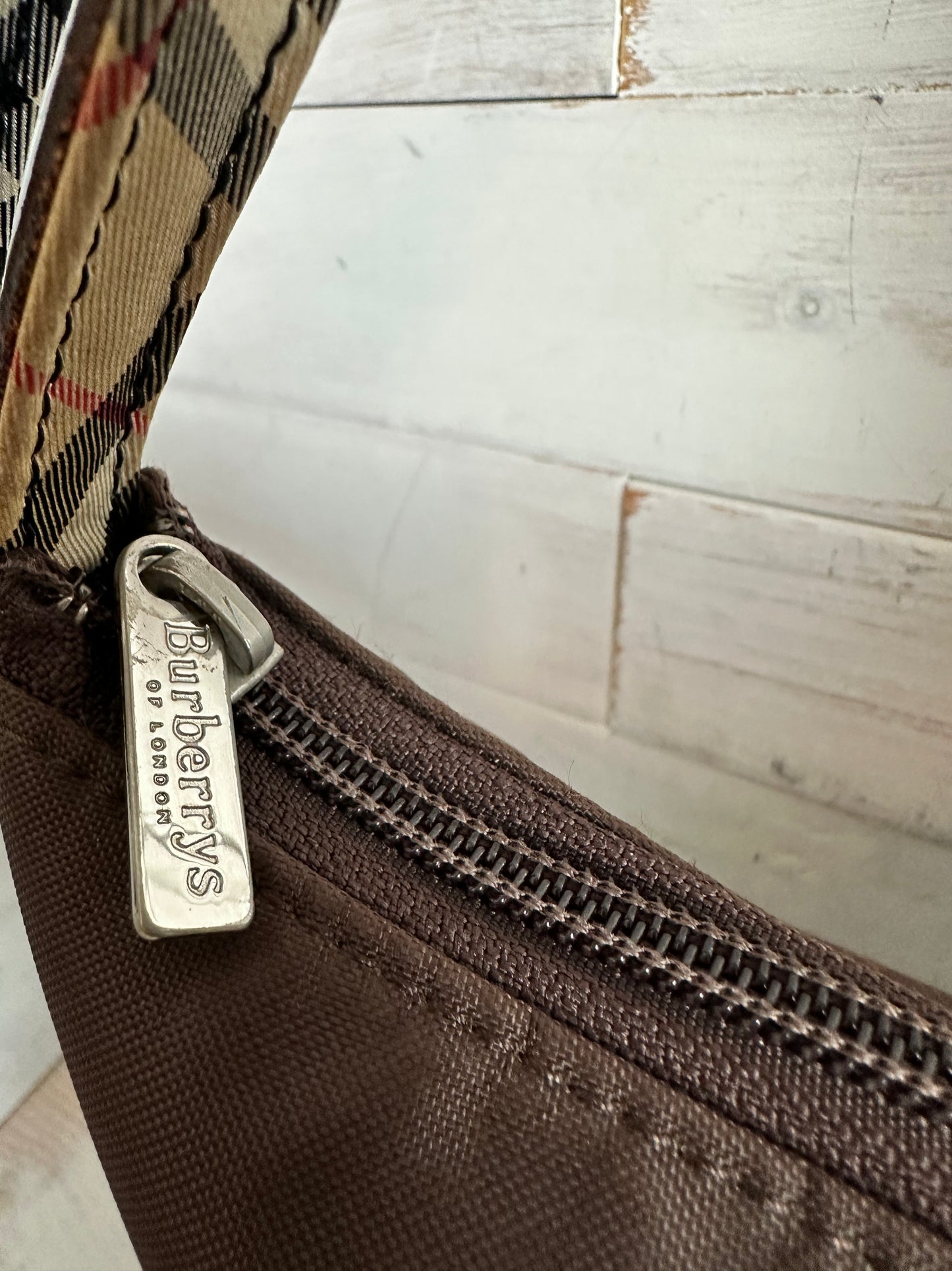 Burberry Blue Label Brown and House Check Tote Bag