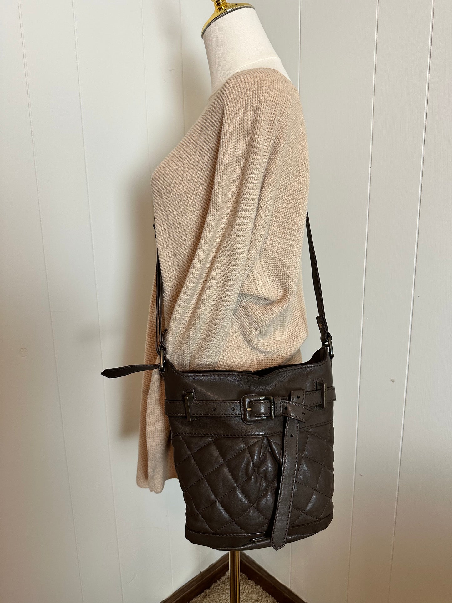 Burberry Dark Brown Quilted Lambskin Crossbody