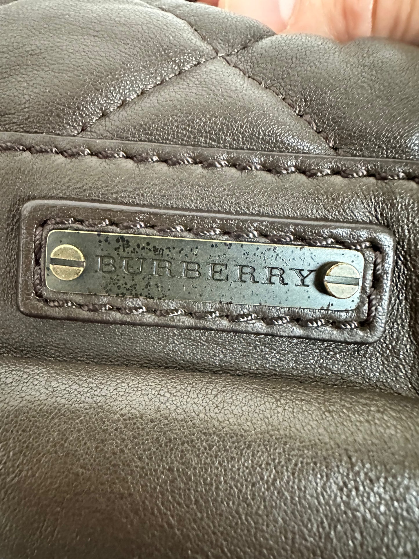 Burberry Dark Brown Quilted Lambskin Crossbody