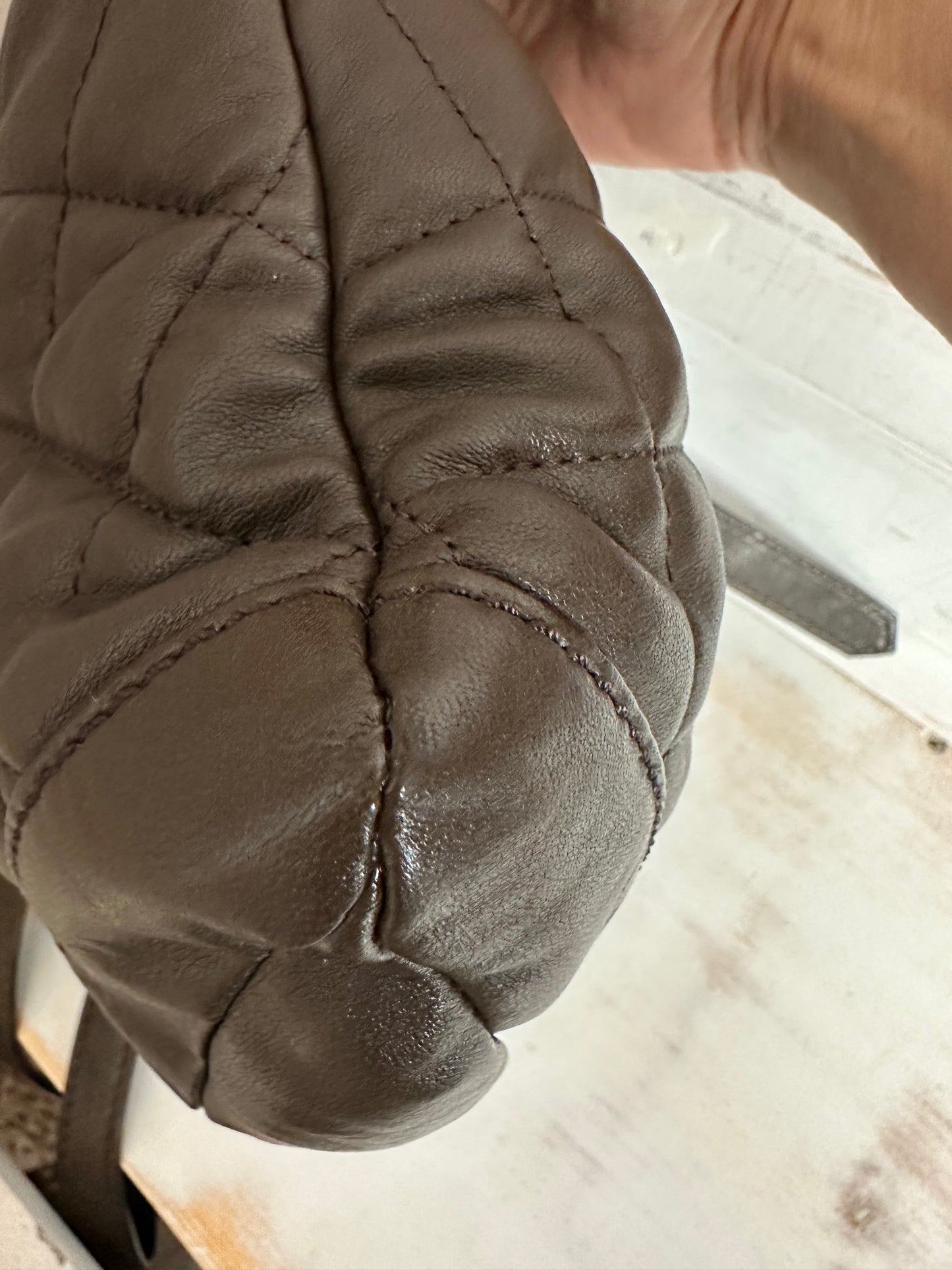 Burberry Dark Brown Quilted Lambskin Crossbody