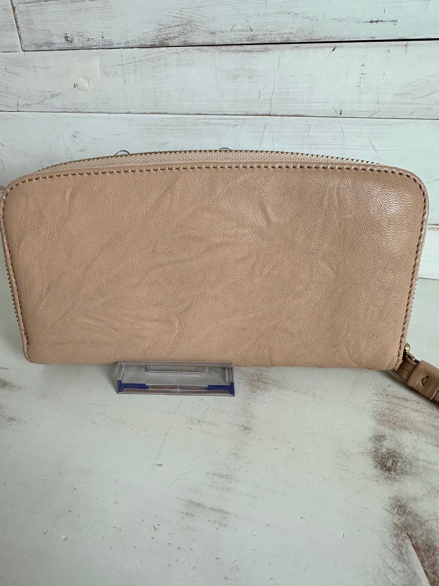 Jimmy Choo Flower Zip Around Wallet in Powder Biker Leather
