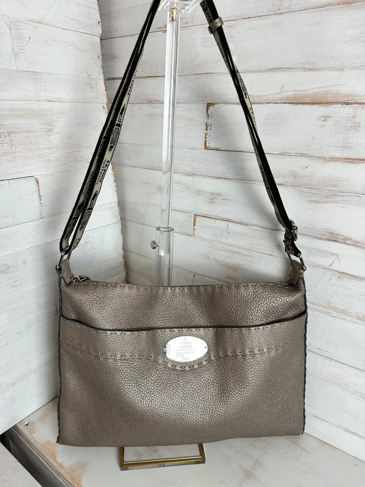 Fendi Romano Selleria Messenger Gray Shimmer Shoulder/Crossbody