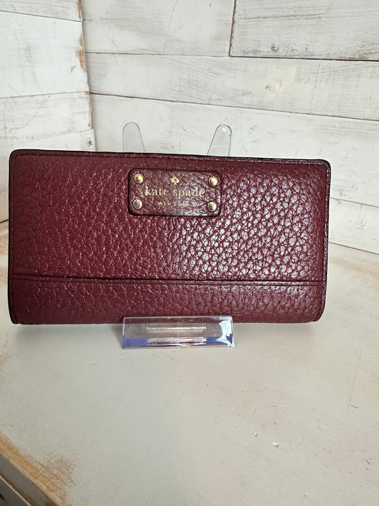 Kate Spade Textured Burgundy Leather Wallet/Card Holder - Was $40