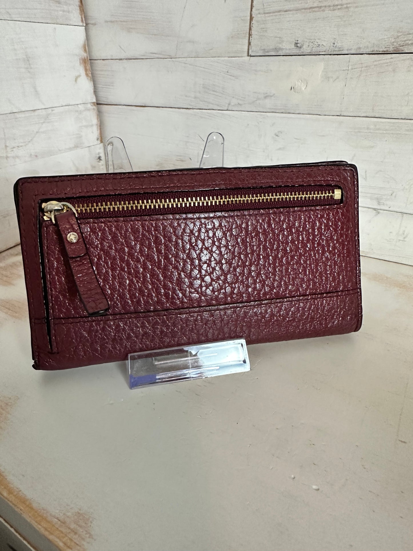 Kate Spade Textured Burgundy Leather Wallet/Card Holder - Was $40