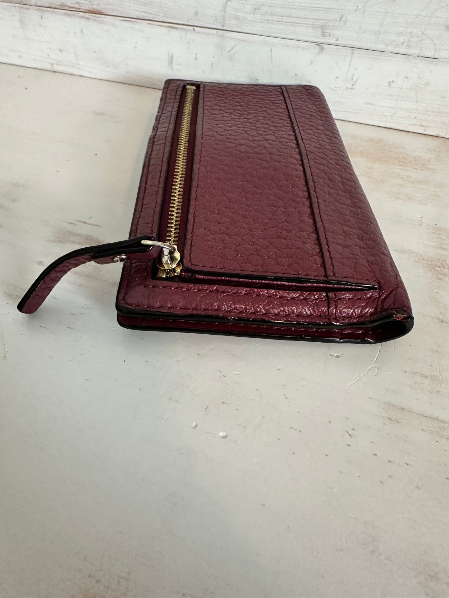 Kate Spade Textured Burgundy Leather Wallet/Card Holder - Was $40