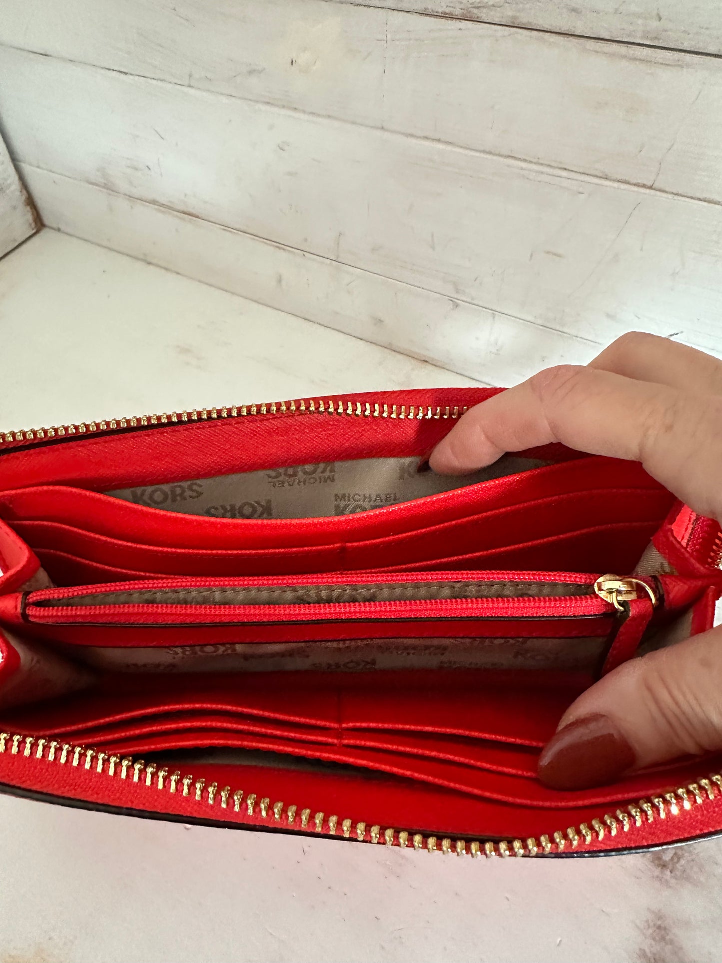 Michael Kors Bedford 3/4 Zip Wallet, Pebbled Wallet