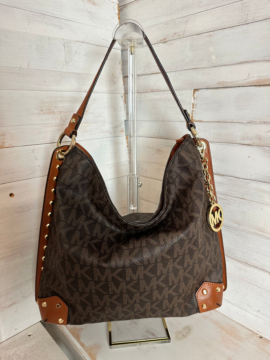 Michael Kors Serena Large Shoulder Bag in Signature Brown