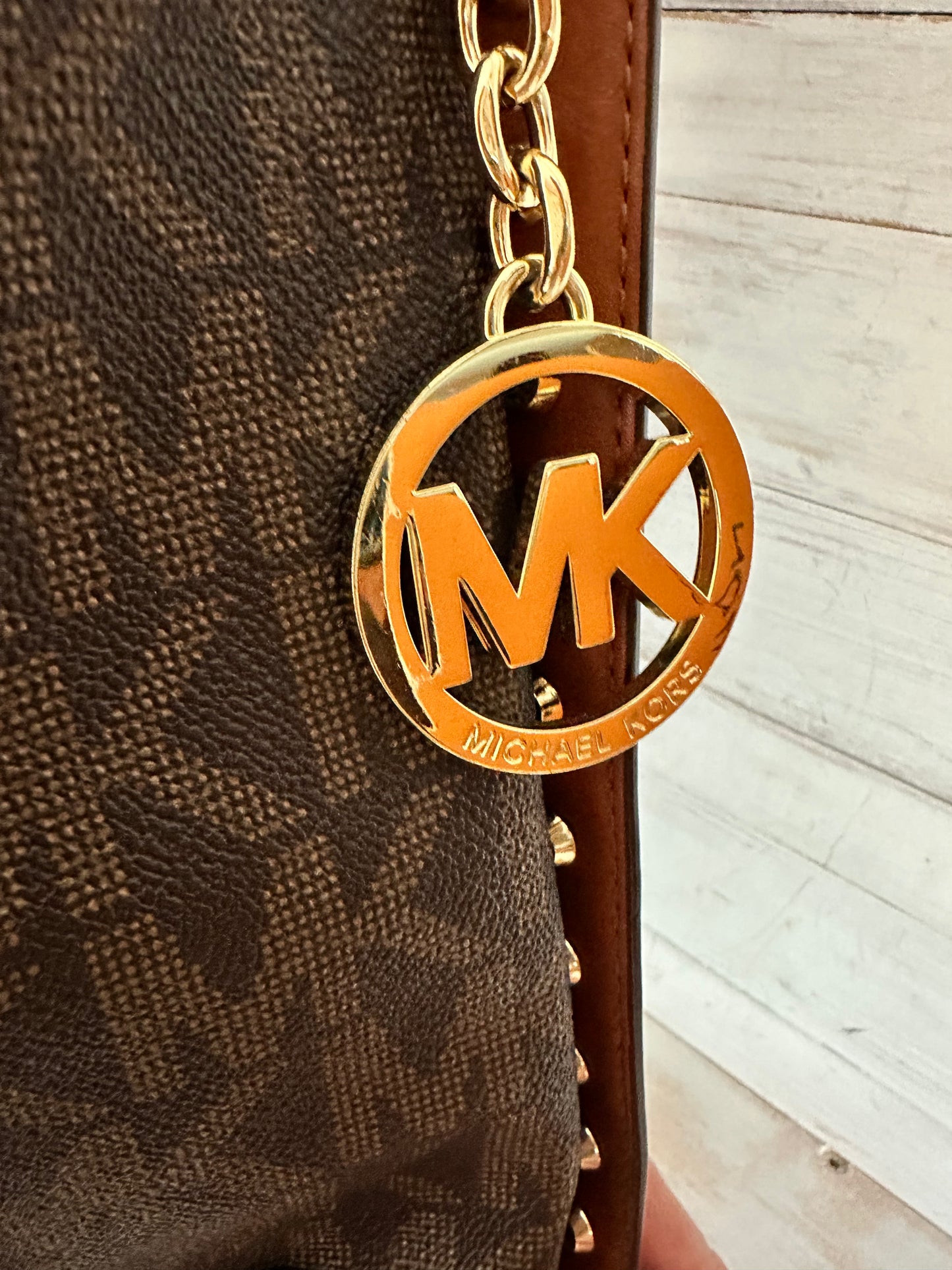 Michael Kors Serena Large Shoulder Bag in Signature Brown