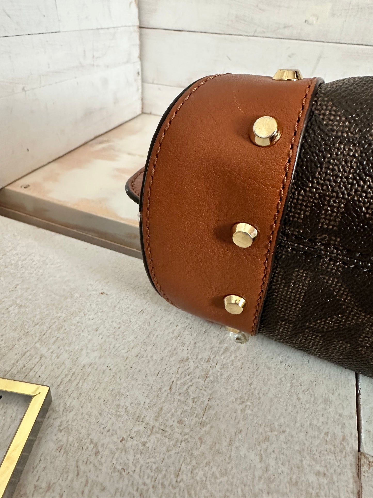 Michael Kors Serena Large Shoulder Bag in Signature Brown