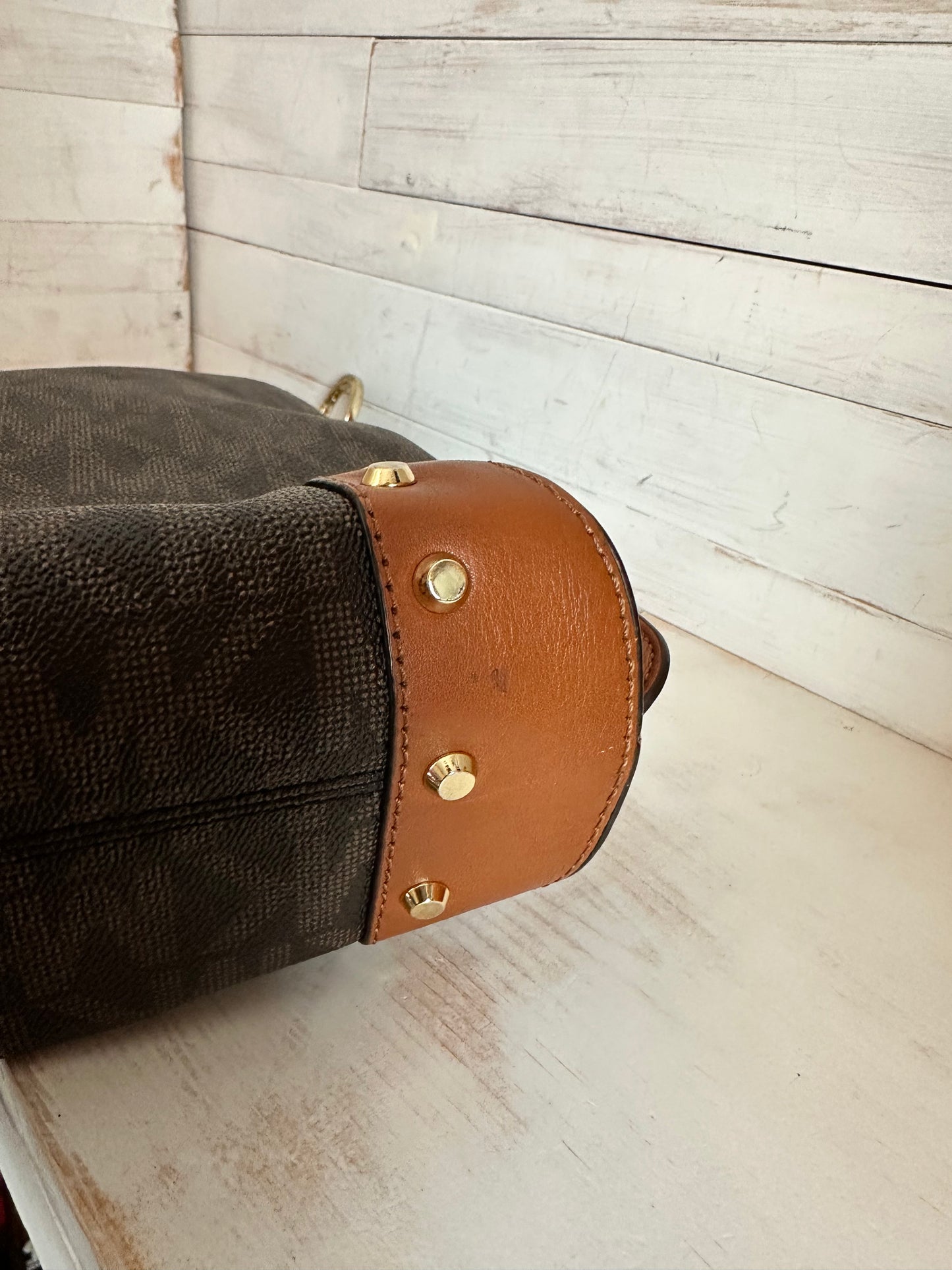 Michael Kors Serena Large Shoulder Bag in Signature Brown