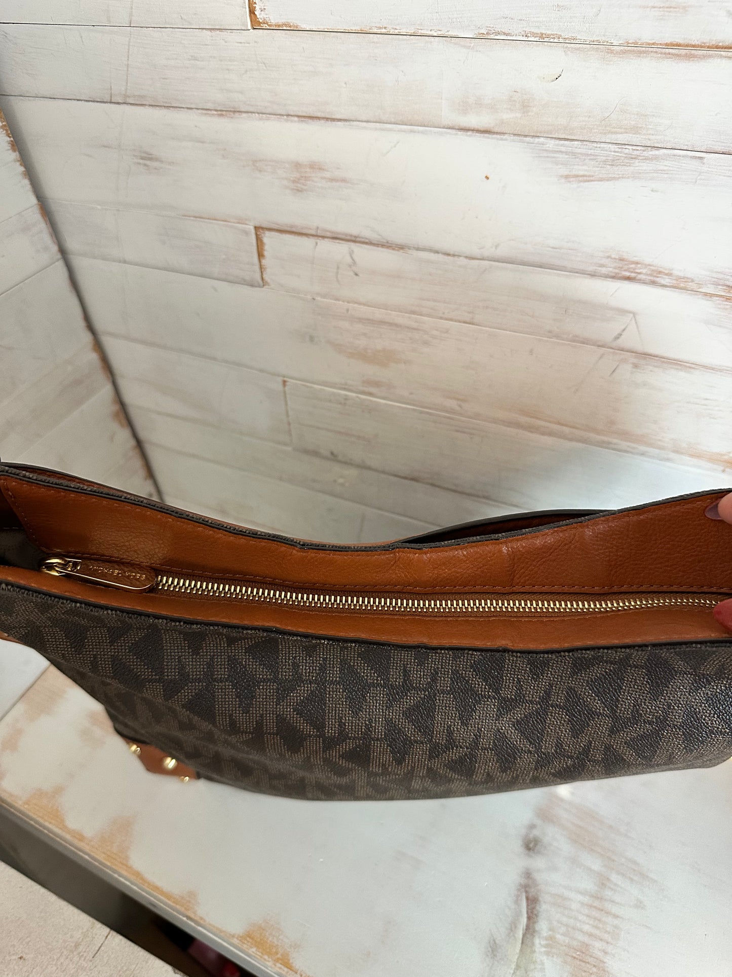 Michael Kors Serena Large Shoulder Bag in Signature Brown
