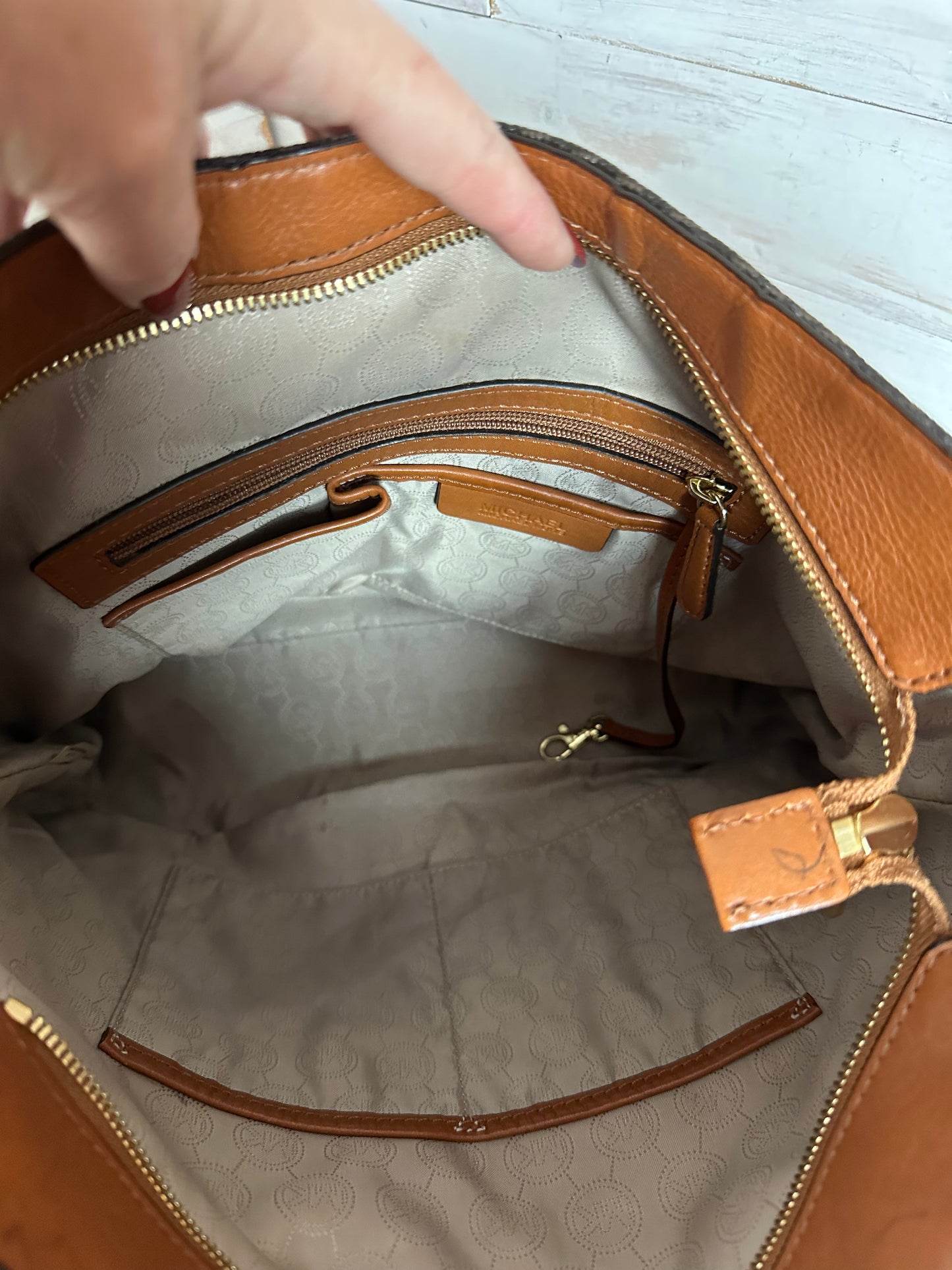 Michael Kors Serena Large Shoulder Bag in Signature Brown