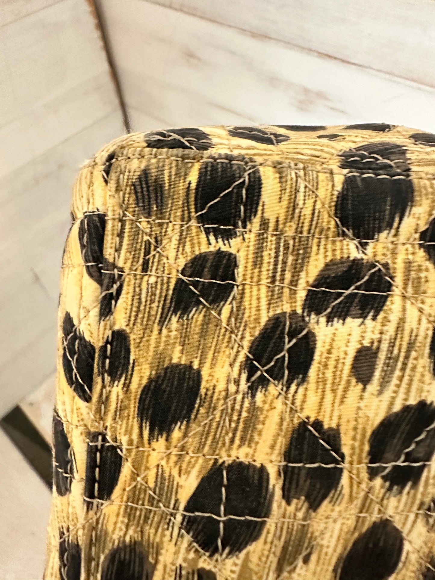 Lady Dior VINTAGE Leopard 2-Way with Rattan Handles