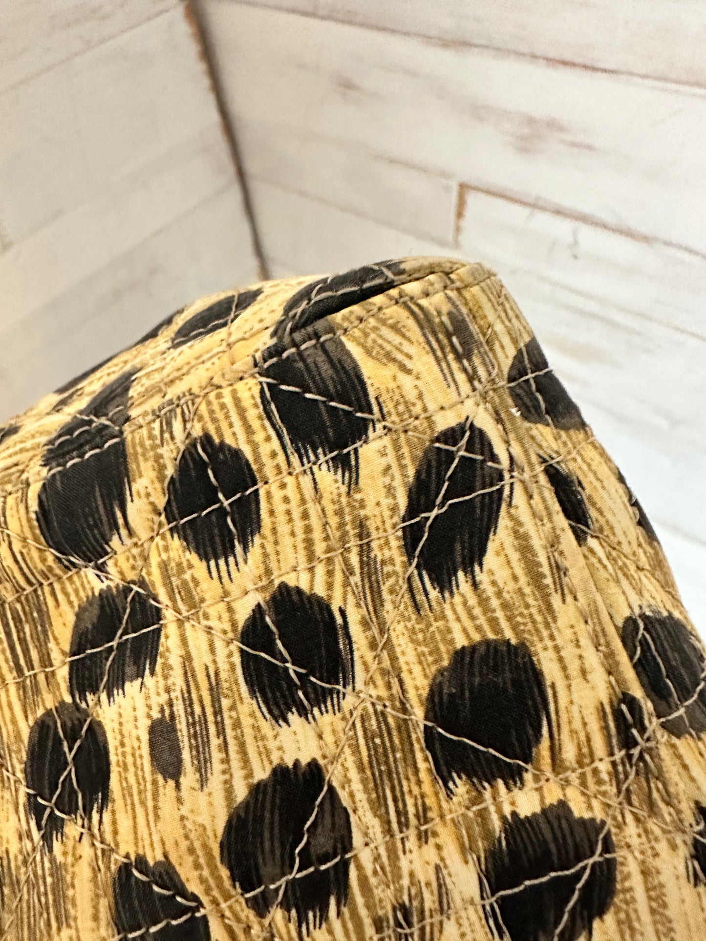 Lady Dior VINTAGE Leopard 2-Way with Rattan Handles