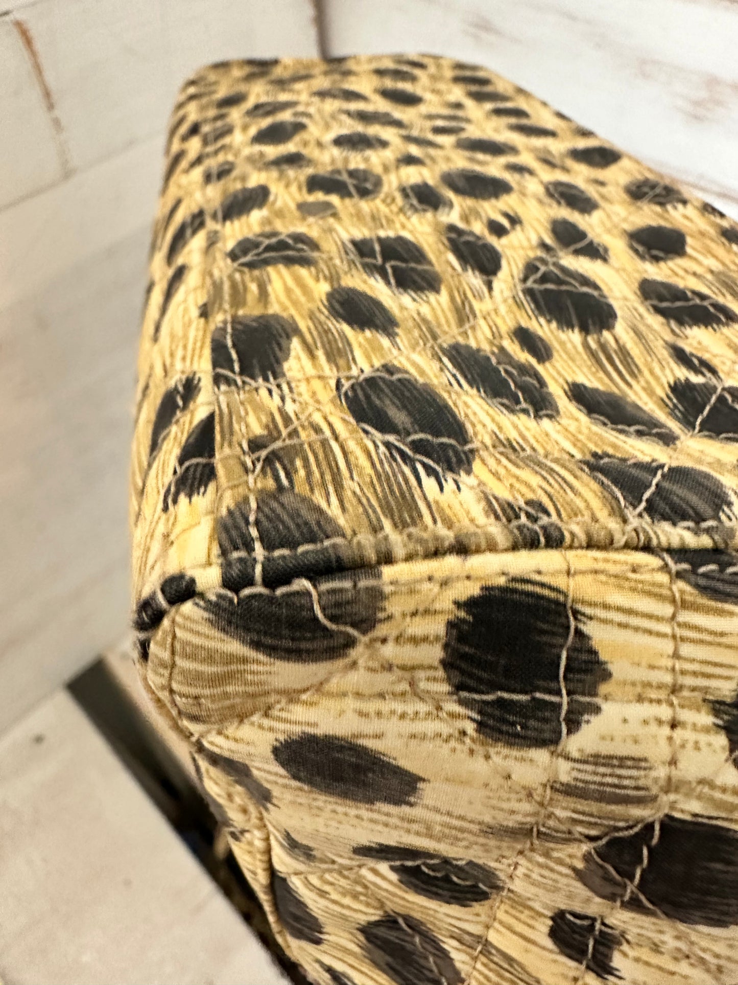 Lady Dior VINTAGE Leopard 2-Way with Rattan Handles