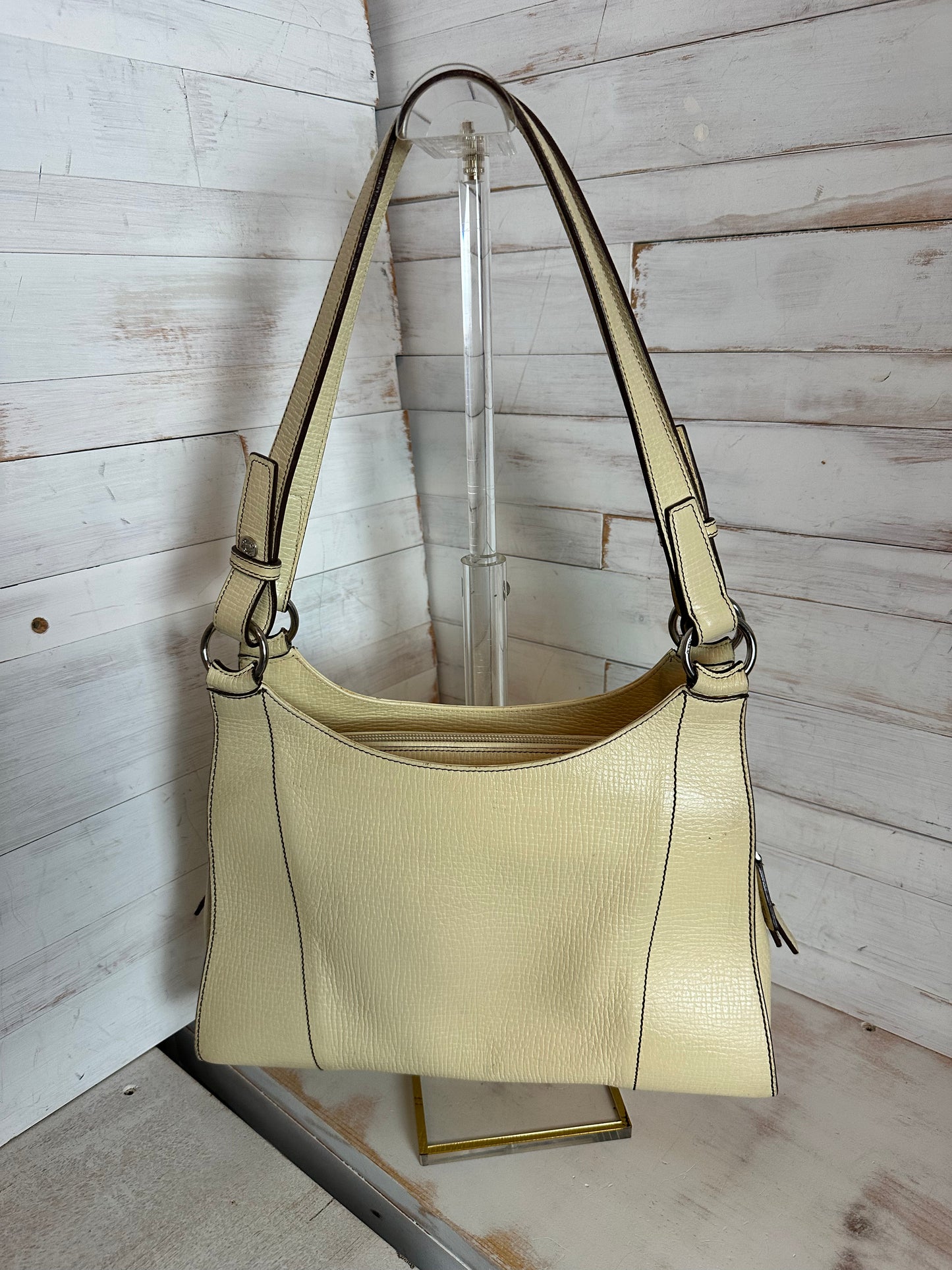 Loewe, VINTAGE Cream/White Textured Leather Shoulder Bag