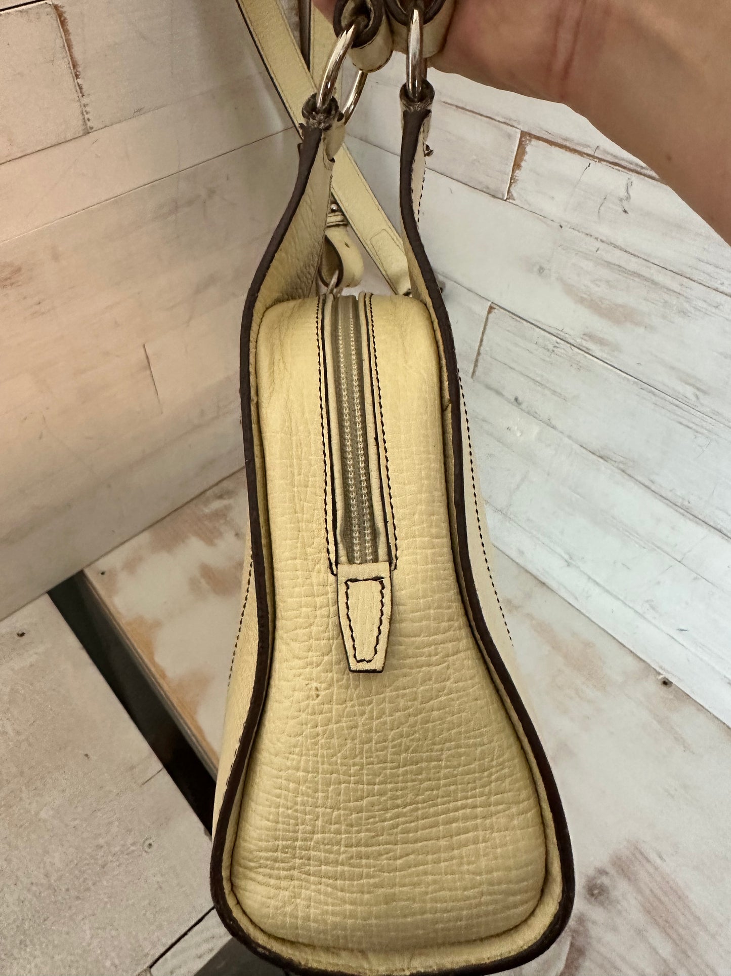 Loewe, VINTAGE Cream/White Textured Leather Shoulder Bag