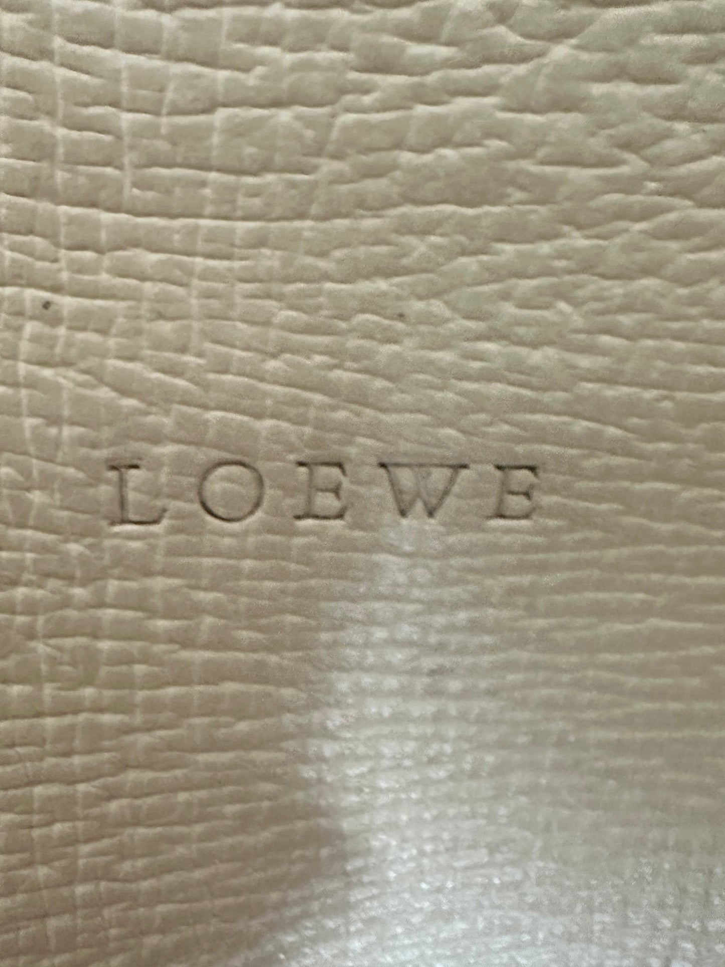 Loewe, VINTAGE Cream/White Textured Leather Shoulder Bag