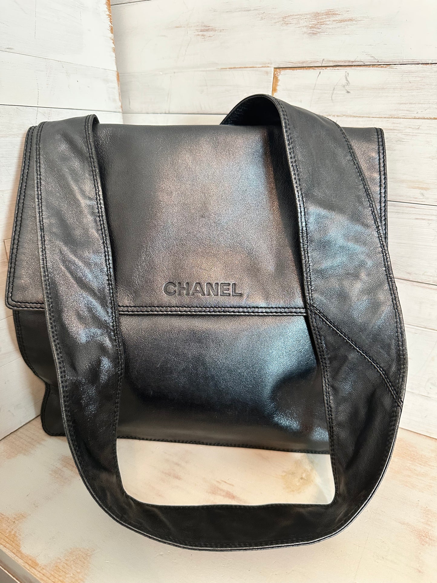 Chanel Lambskin Metallic Gray Messenger Bag 1997-1999