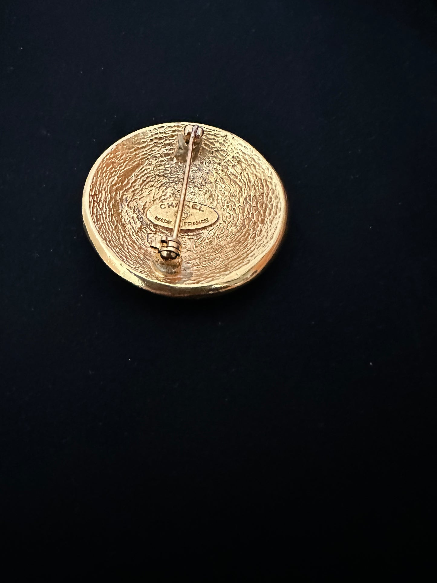 Chanel Rue 31 Cambon Round Typography Brooch