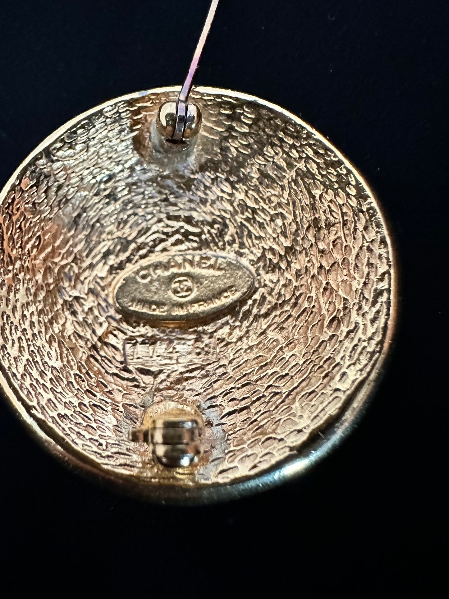 Chanel Rue 31 Cambon Round Typography Brooch