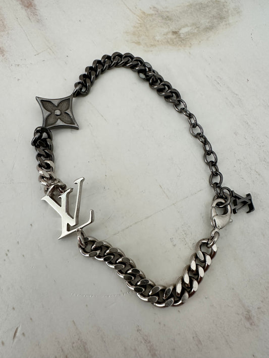 Louis Vuitton Instinct Silver and Gunmetal Toned Bracelet