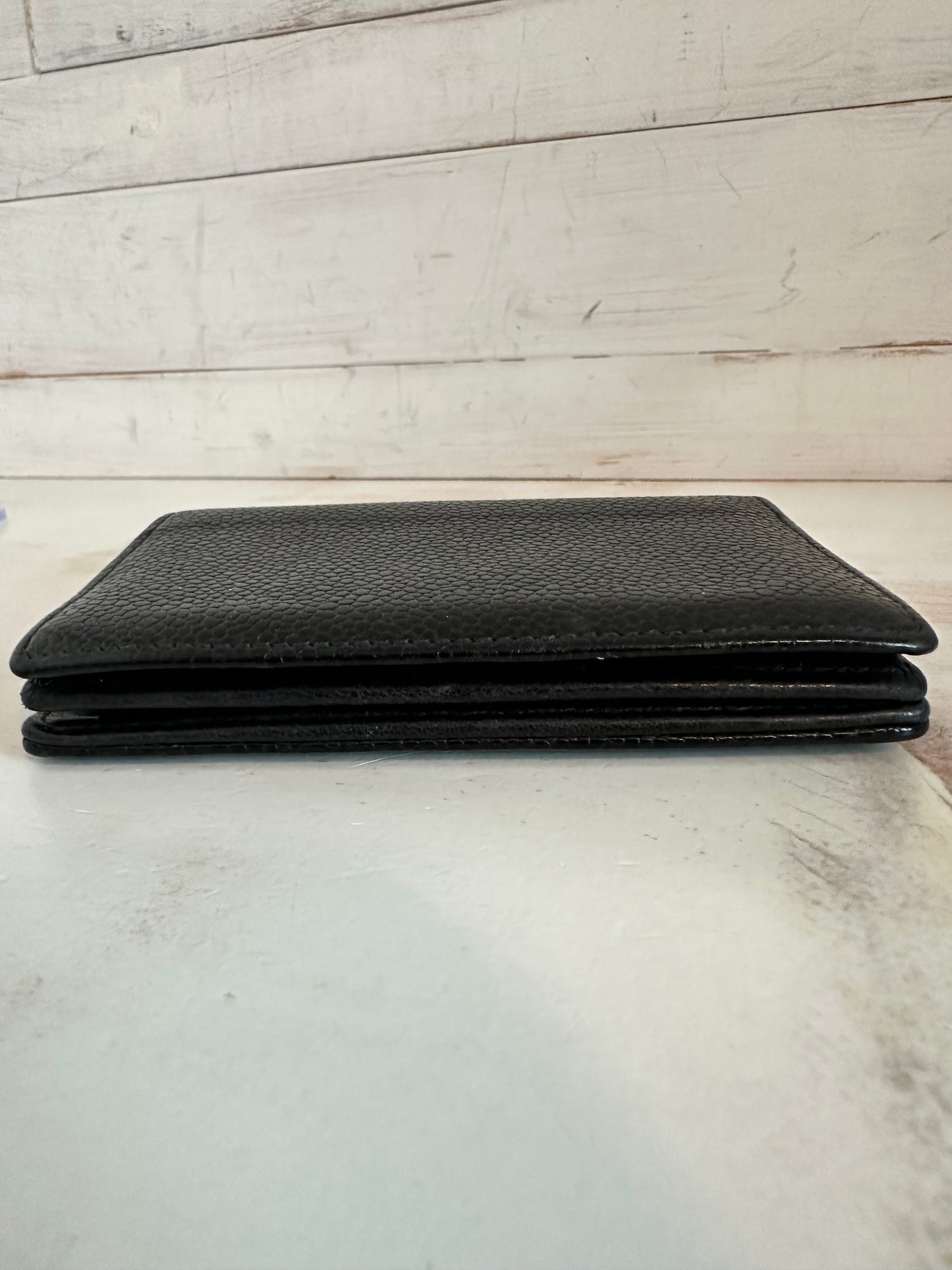 Chanel Black Caviar Leather Card Holder Vintage