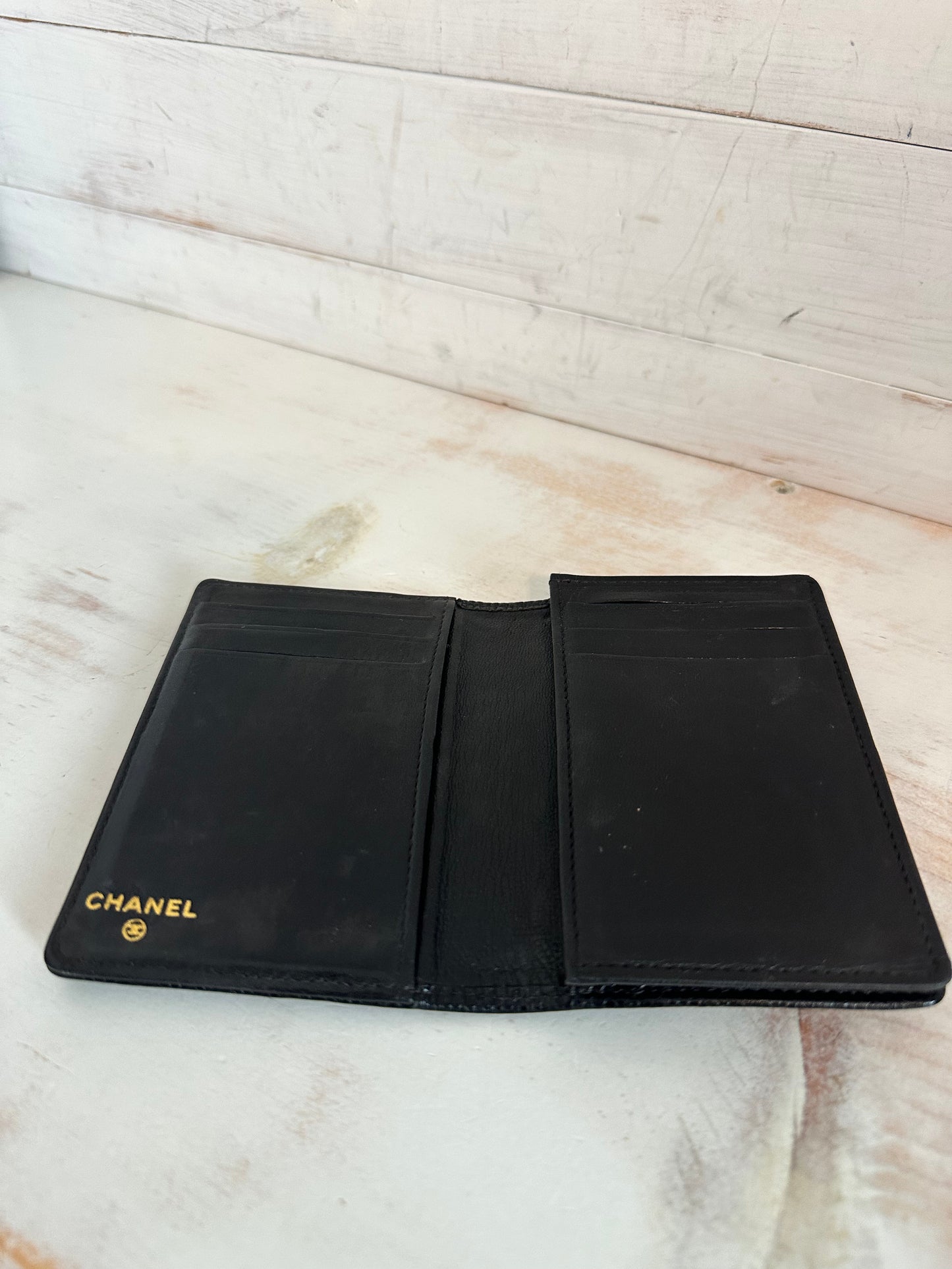 Chanel Black Caviar Leather Card Holder Vintage