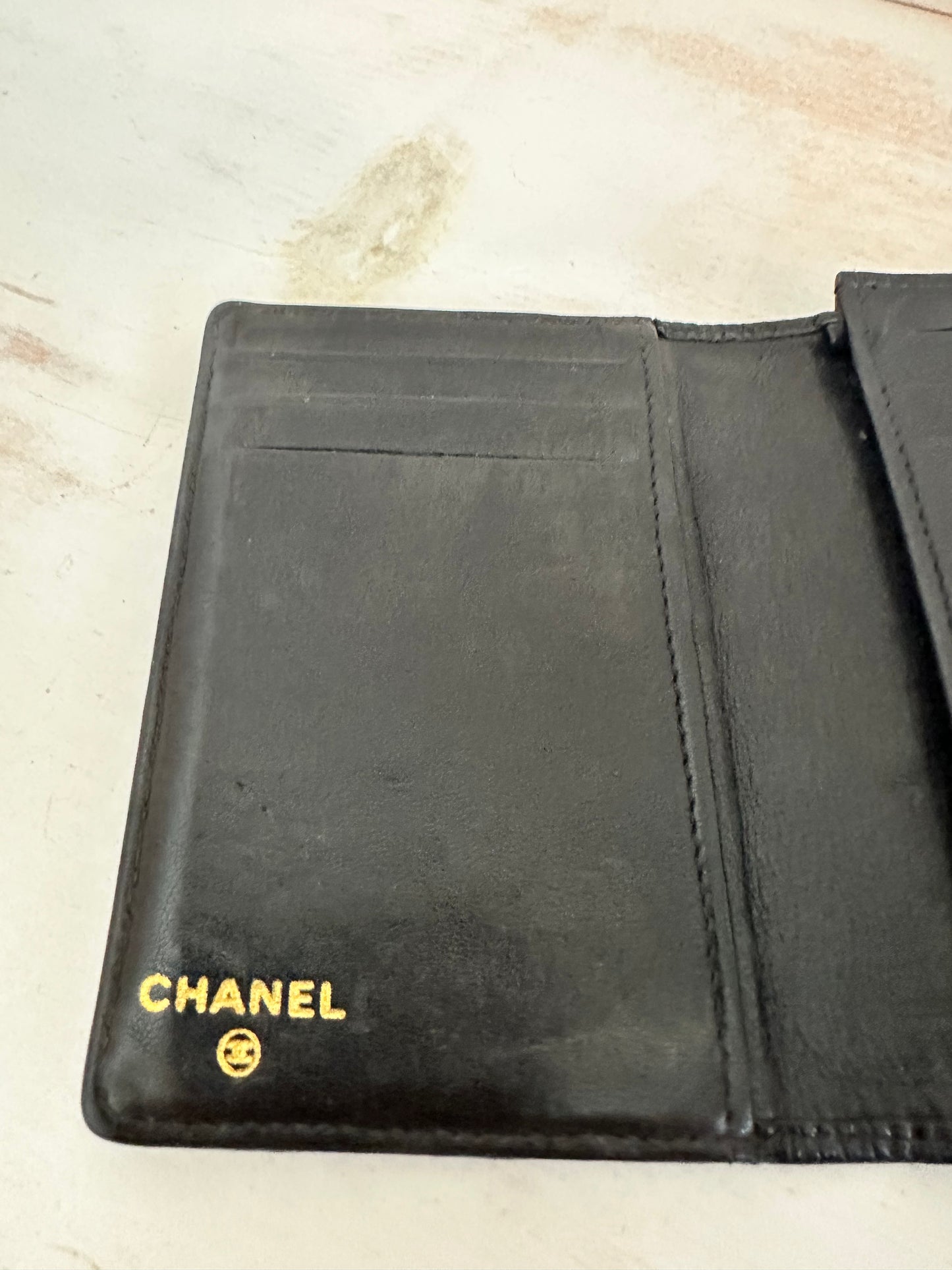 Chanel Black Caviar Leather Card Holder Vintage