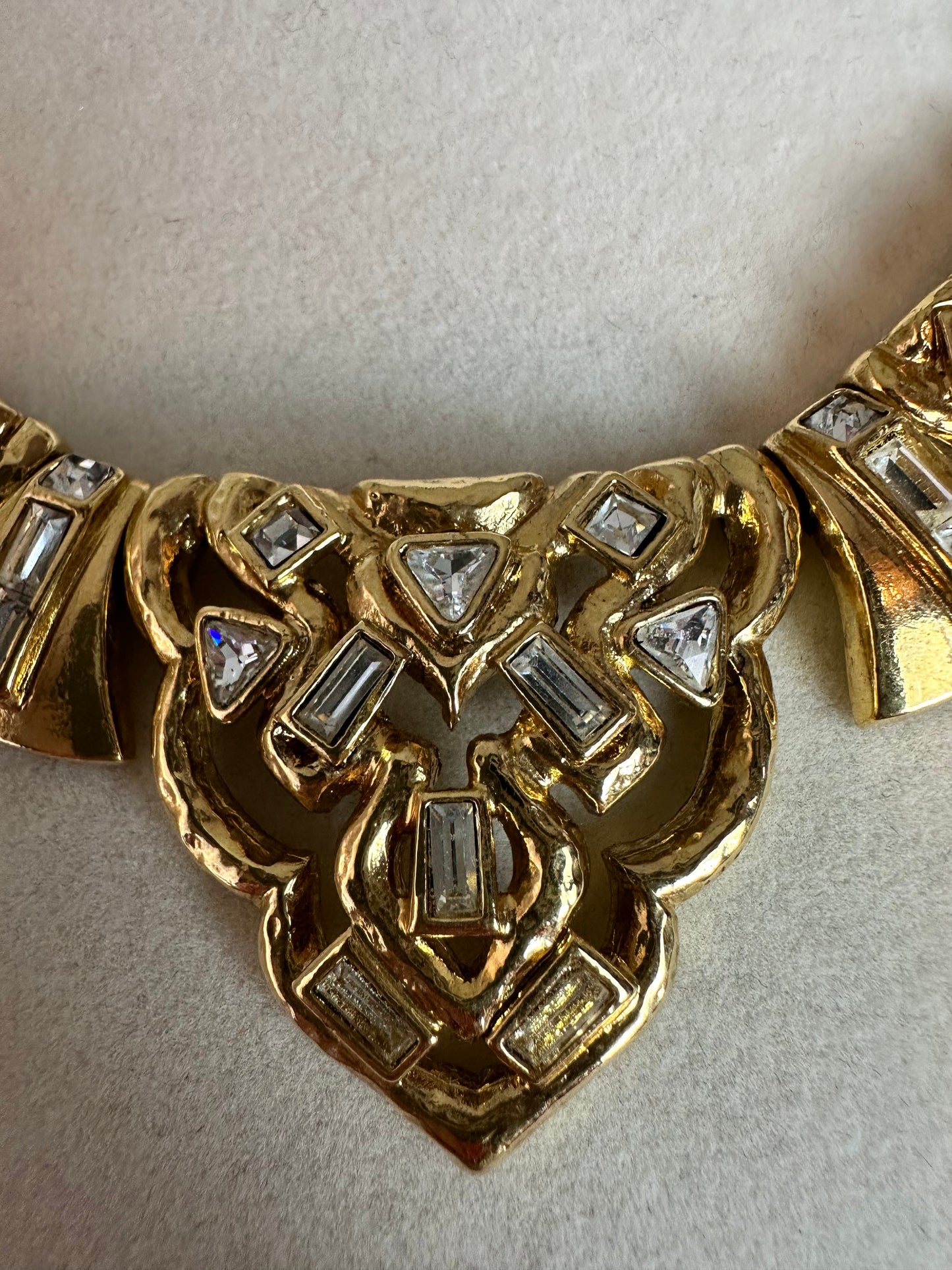 Yves Saint Laurent Vintage Art Deco Necklace/Choker with Rhinestones