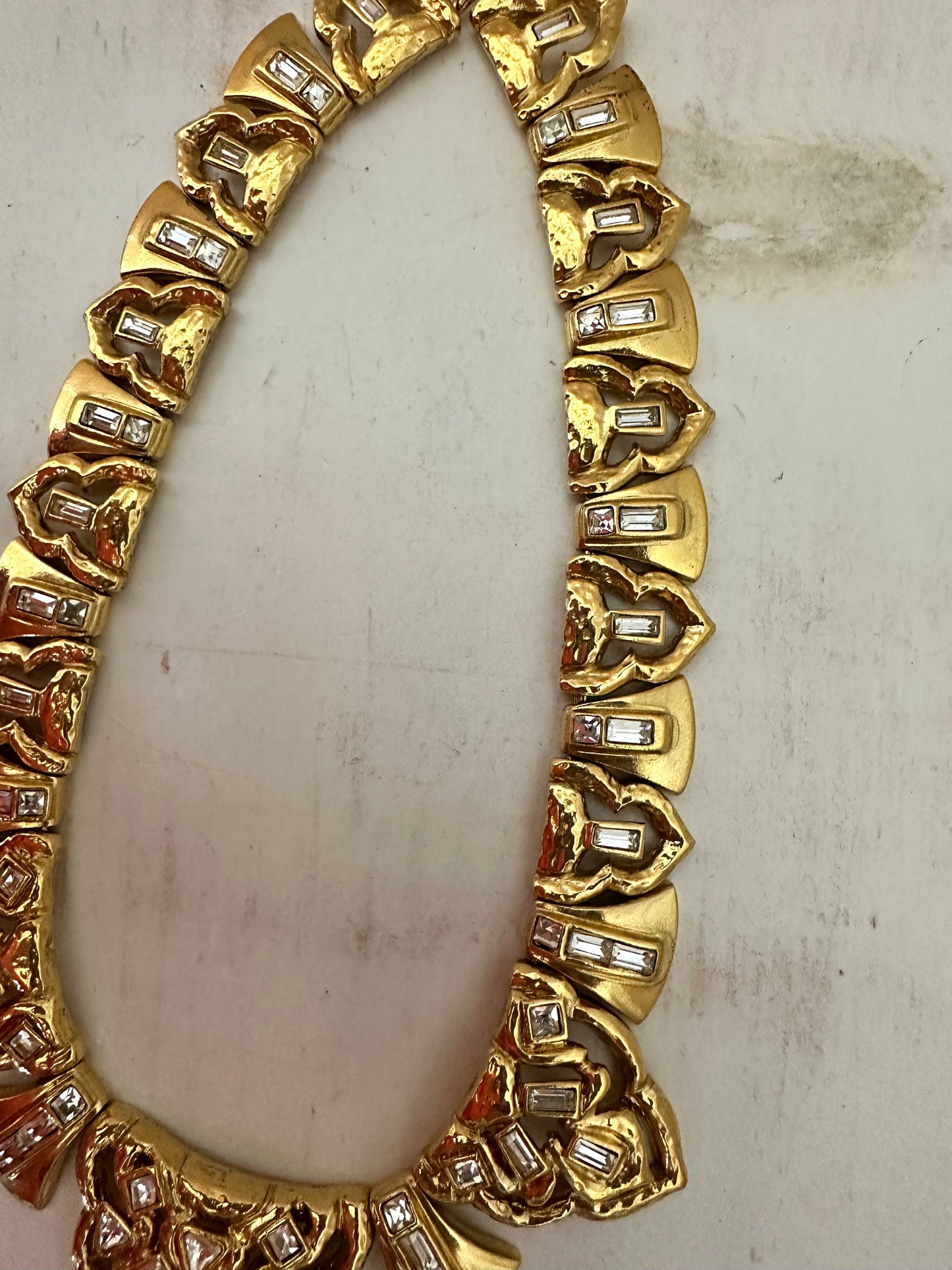 Yves Saint Laurent Vintage Art Deco Necklace/Choker with Rhinestones
