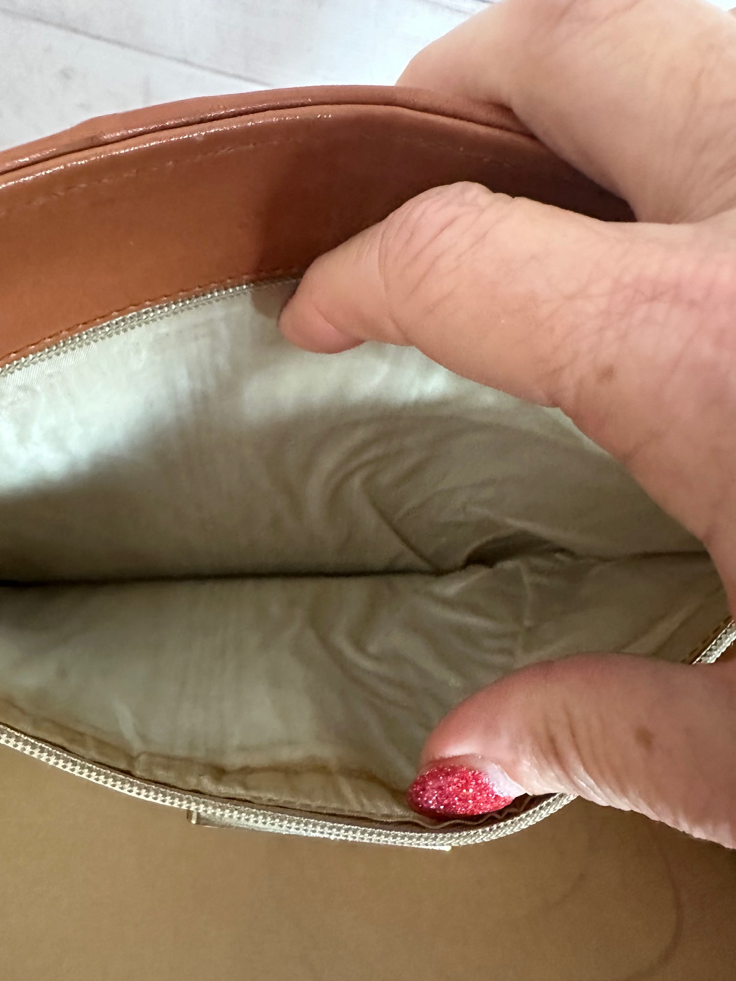 1970’s Valentino Garavani Les Sac Camel/Off White Striped Bag