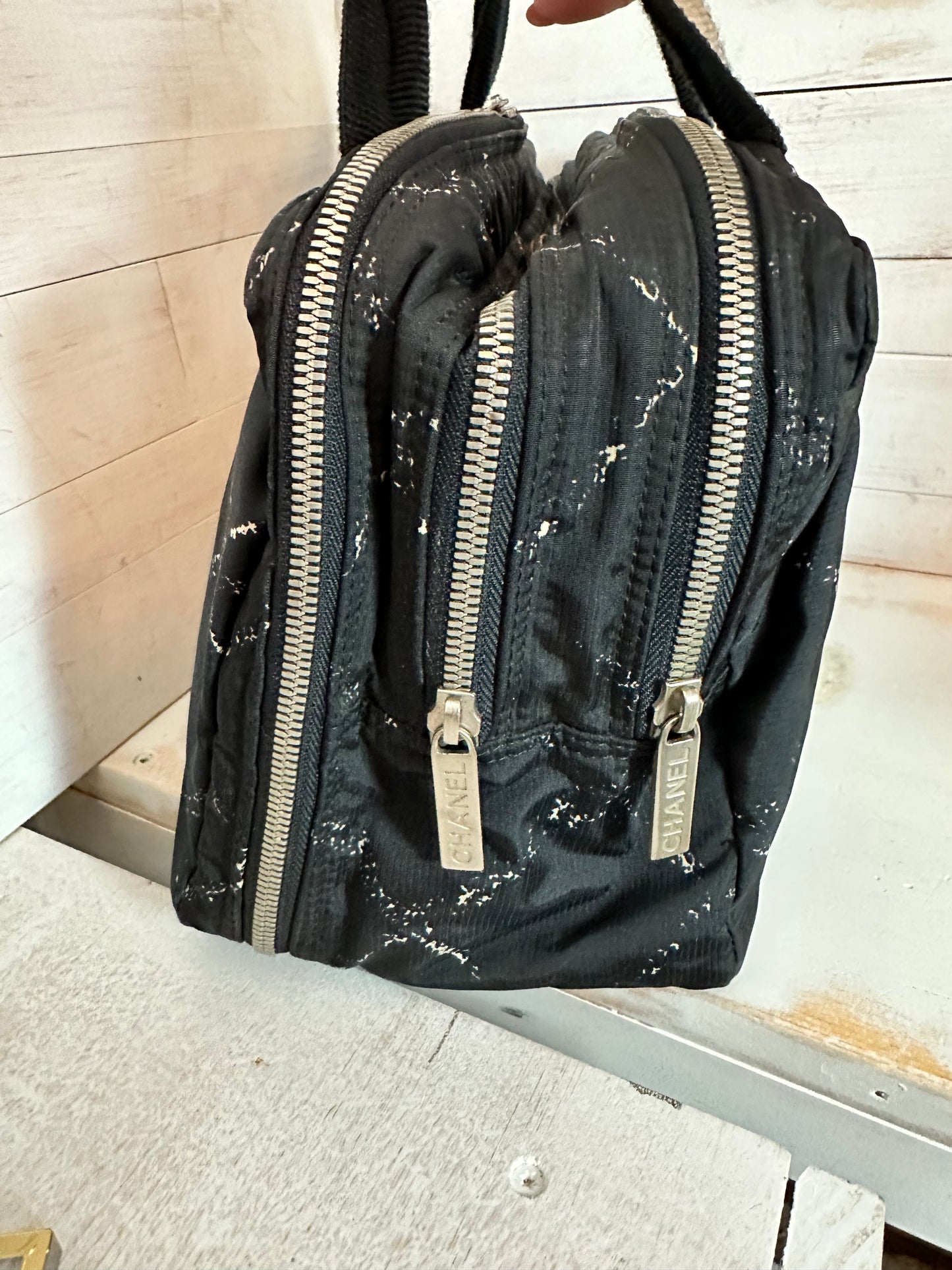 Chanel Black Nylon Travel Line Bag