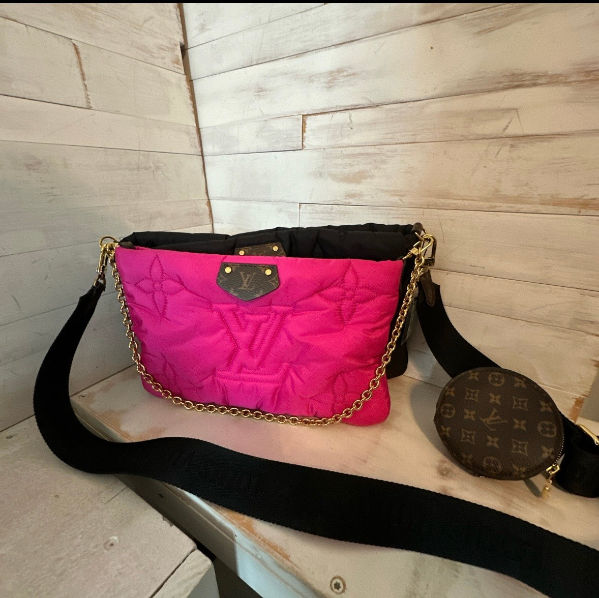 Louis Vuitton Fall For You Maxi Multi Pochette Accessories Fuchsia Black M46161 Complete Set