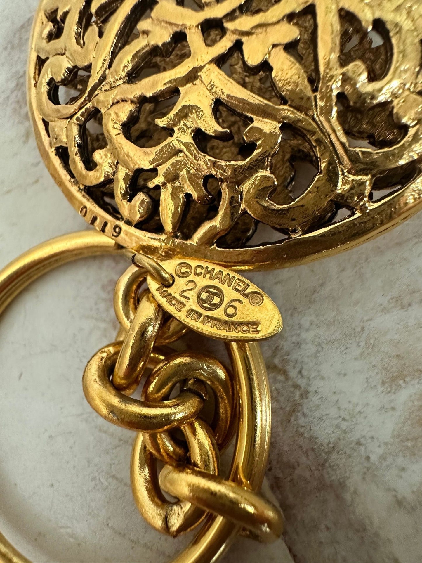 Vintage Chanel Baroque Style Keychain/Bag Charm