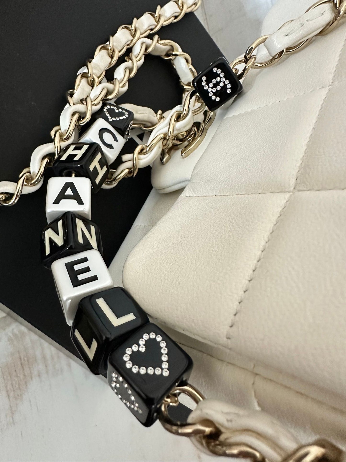 White Chanel Mini Lambskin Monacoco Flap Crossbody Bag Leather