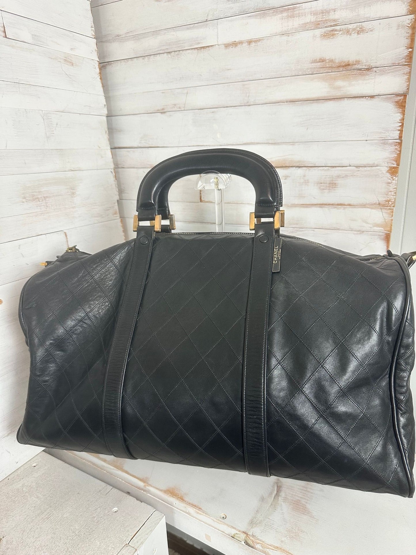Chanel Vintage Series 0 XL Calf Leather Duffle/Travel Bag