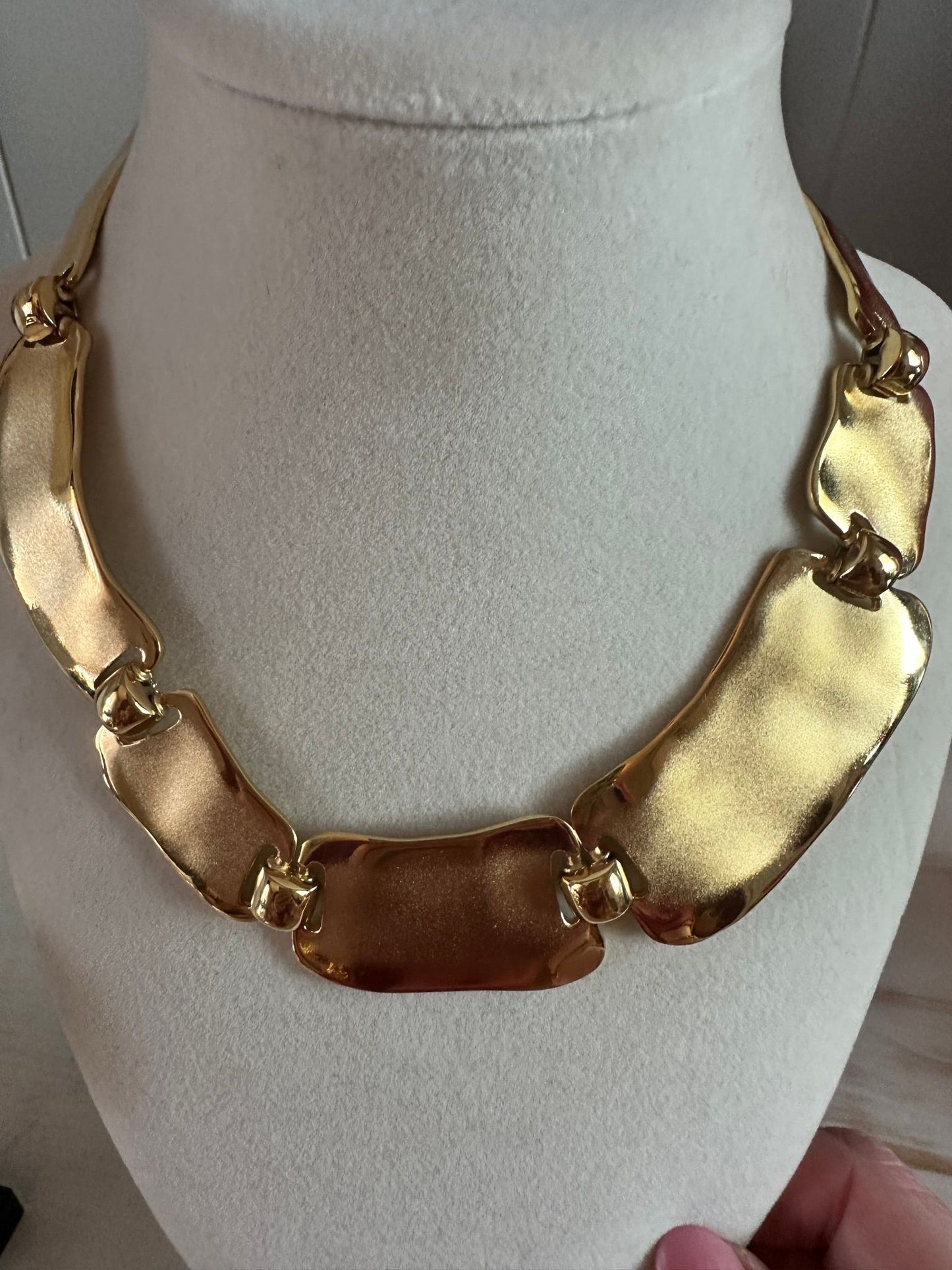 Rare Givenchy Gold Plated Matte and Shiny Choker
