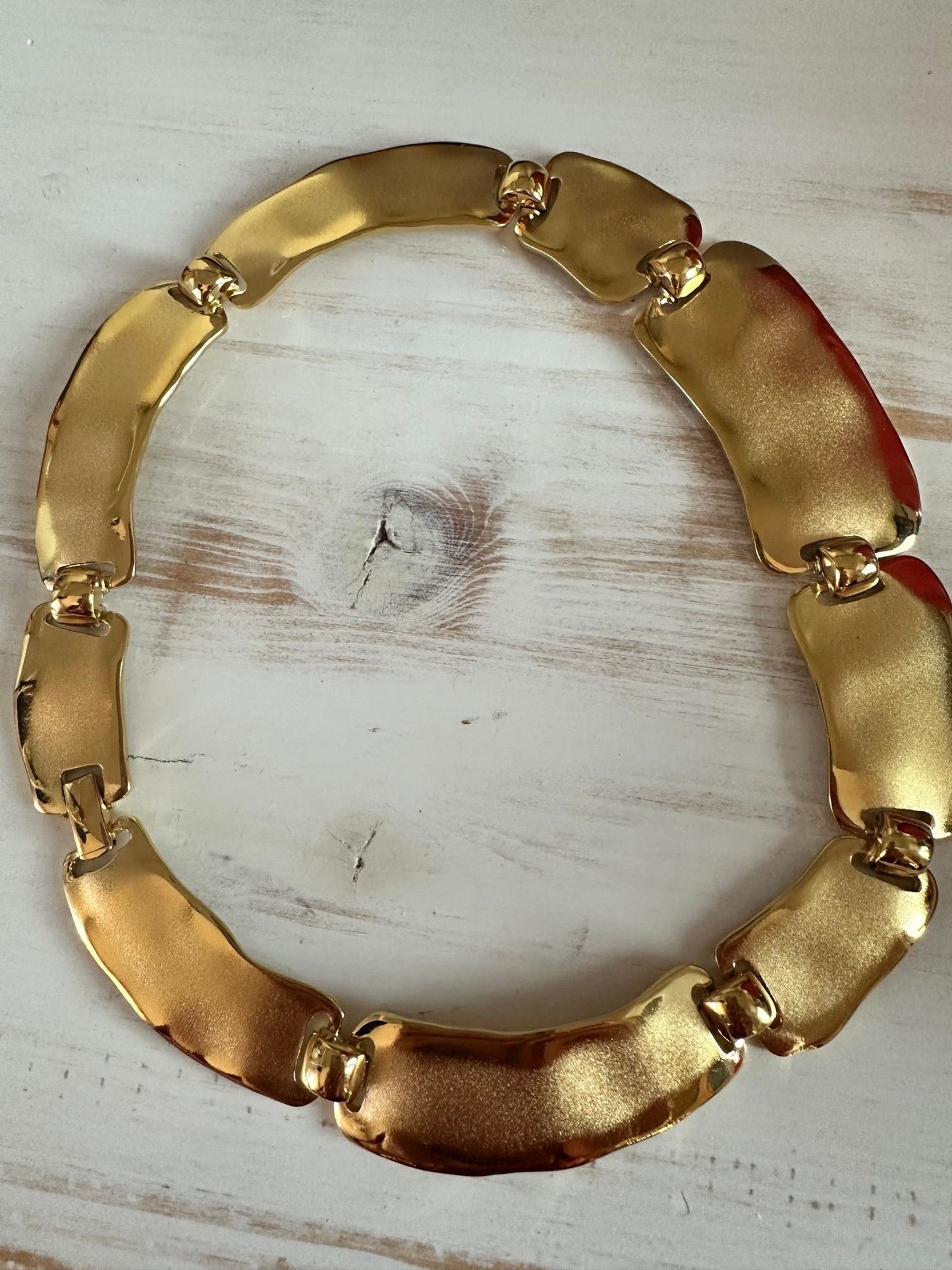 Rare Givenchy Gold Plated Matte and Shiny Choker