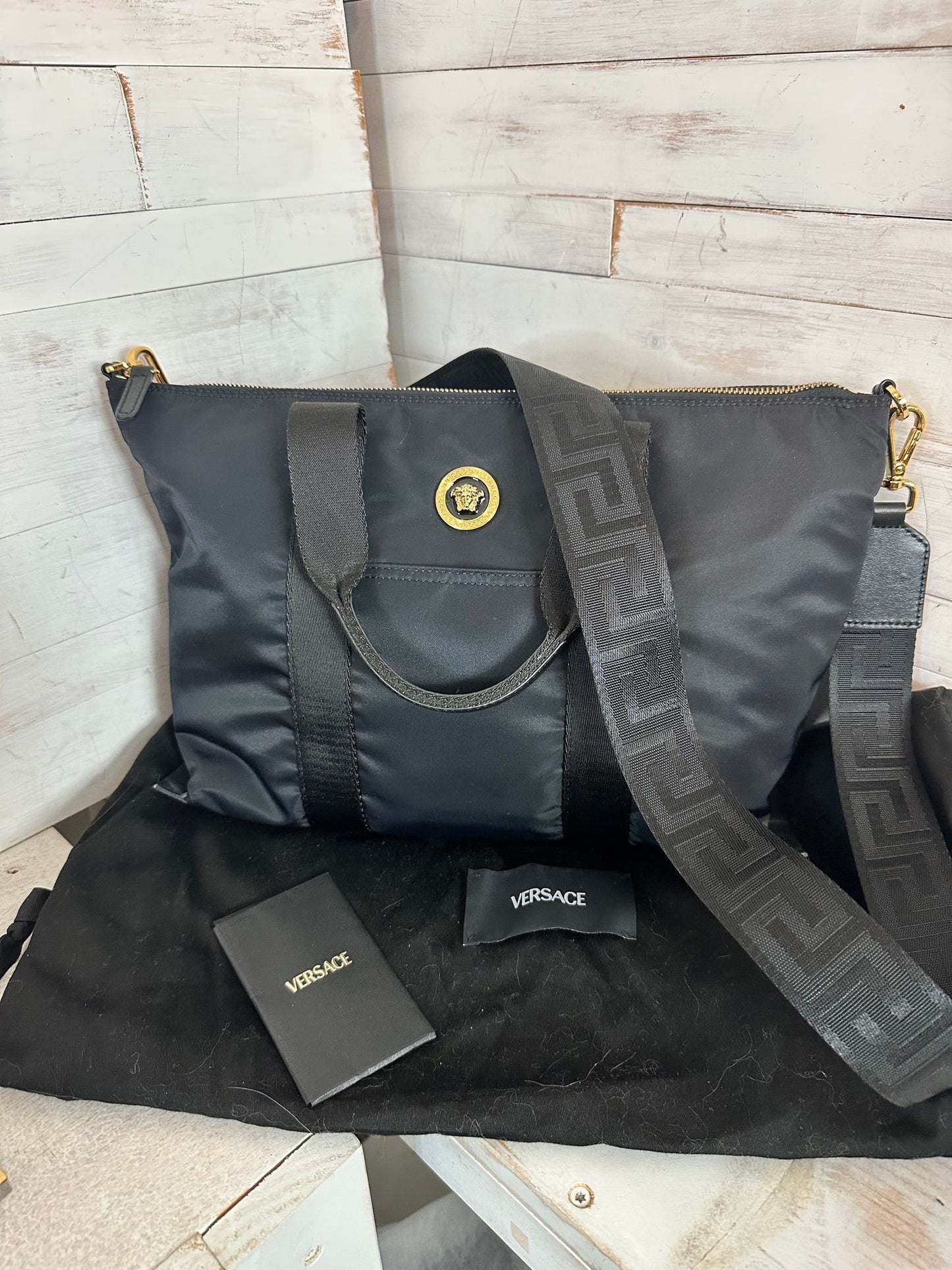 Versace La Medusa 2-Way Nylon Tote - NWT
